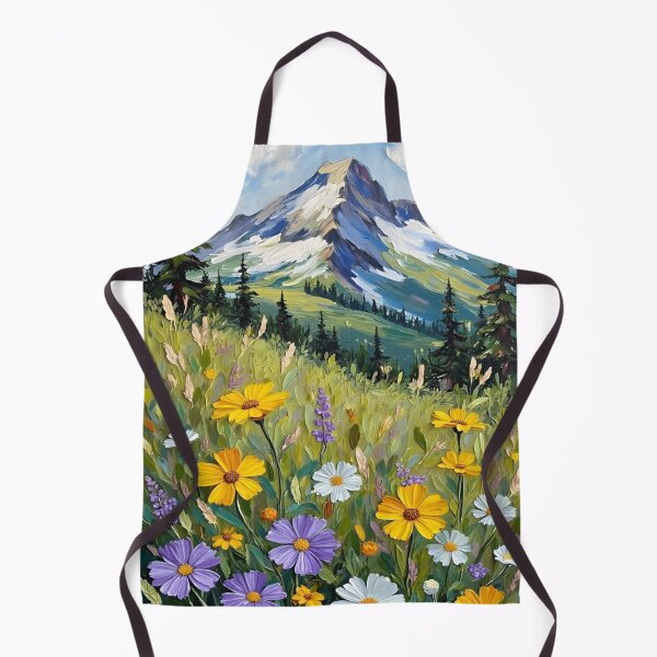 Item preview, Where The Wildflowers Meet The Mountains Flower Garden Nature Landscape Scenery Digital Painting Illustration designed and sold by Matt_Smith.