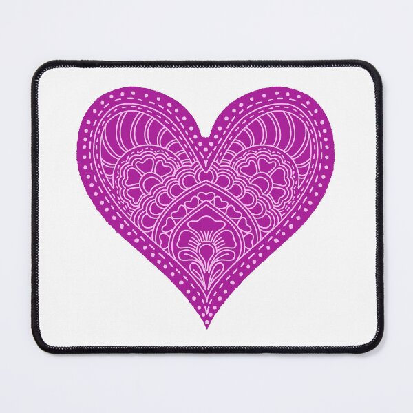 Item preview, Magenta Fuchsia Mandala Heart Henna Boho Love Doodle designed and sold by DColourMuse.