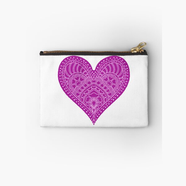 Item preview, Magenta Fuchsia Mandala Heart Henna Boho Love Doodle designed and sold by DColourMuse.
