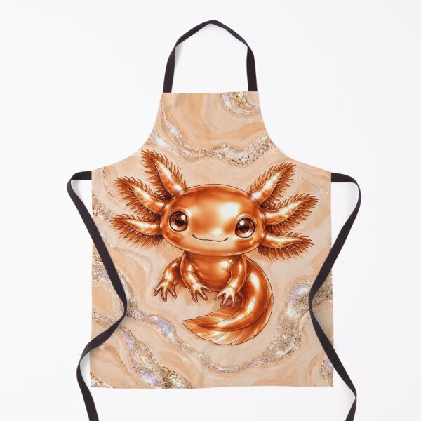 Item preview, Orange axolotl on glossy marbling designed and sold by Axokris.