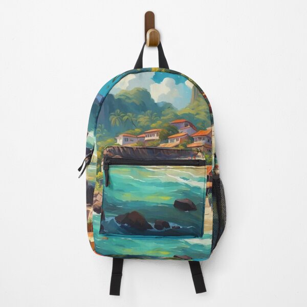 Item preview, Tropical Coastal Village designed and sold by Undersea Ai Art.