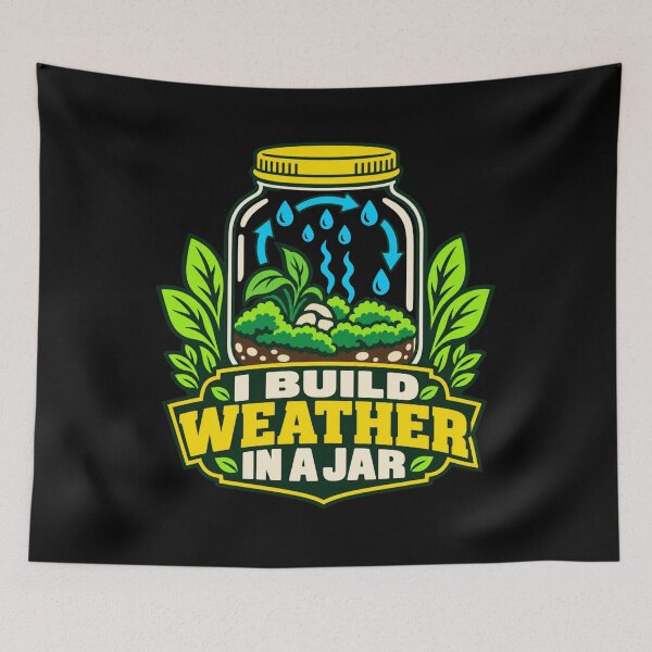 Item preview, I Build Weather In A Jar Terrarium Lover Badge designed and sold by DreamLayerStudio.