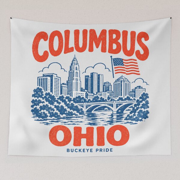 Item preview, Columbus Ohio Retro City designed and sold by HowToCanadian.