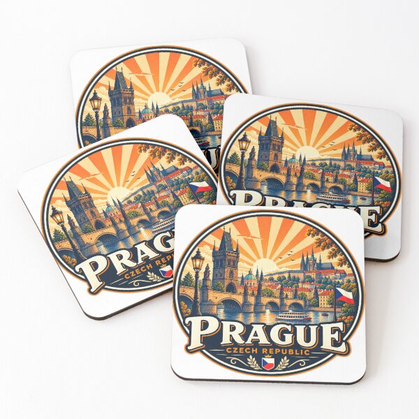 Item preview, Prague Czech Republic Vintage Travel Poster designed and sold by timiparkerart.