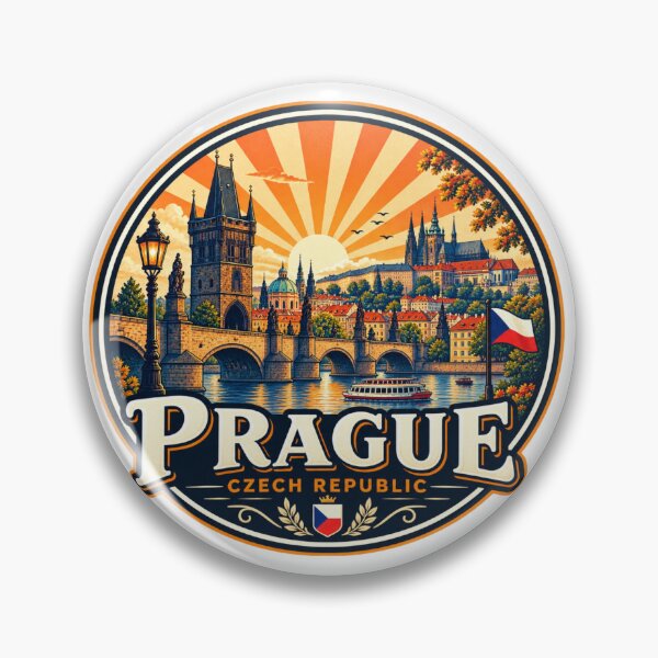 Item preview, Prague Czech Republic Vintage Travel Poster designed and sold by timiparkerart.