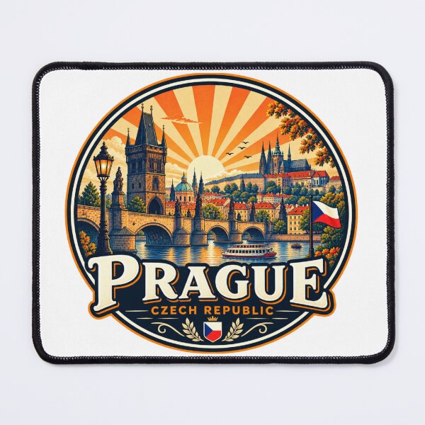 Item preview, Prague Czech Republic Vintage Travel Poster designed and sold by timiparkerart.