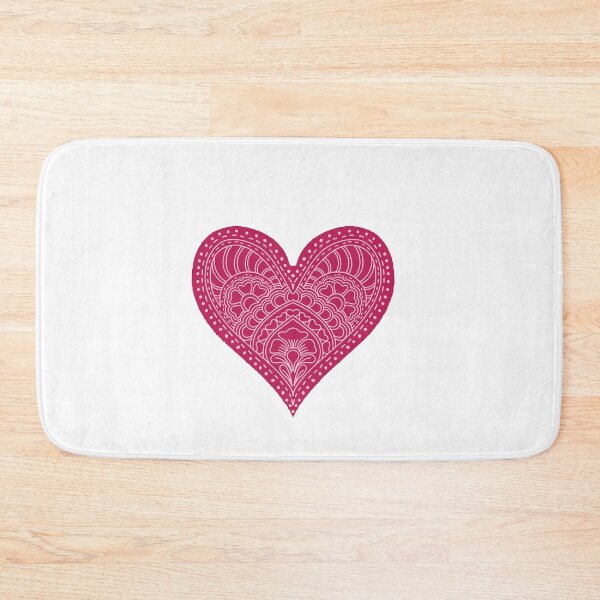 Item preview, Raspberry Pink Mandala Heart Henna Boho Valentine Art designed and sold by DColourMuse.