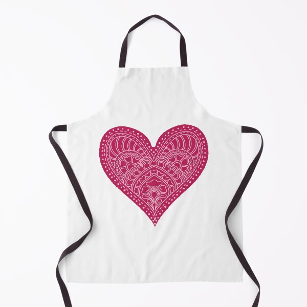 Item preview, Raspberry Pink Mandala Heart Henna Boho Valentine Art designed and sold by DColourMuse.