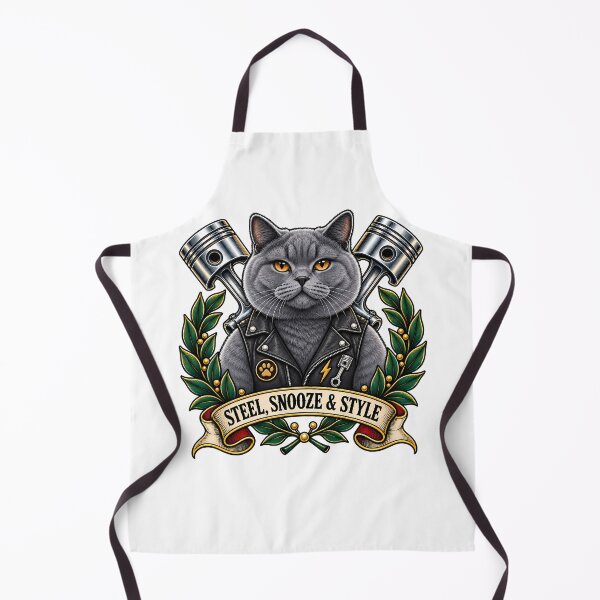 Item preview, Biker Cat Steel Snooze and Style Tattoo Art designed and sold by Old's Cool Cat Studio.