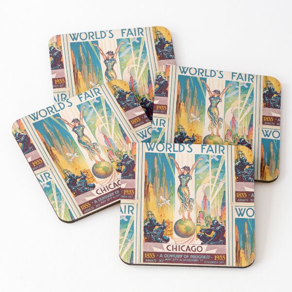 Item preview, Vintage 1933 Chicago World's Fair Poster | A Century of Progress | Art Deco Style | Vibrant Retro Wall Art | Celebrating Innovation designed and sold by artofuniverse.