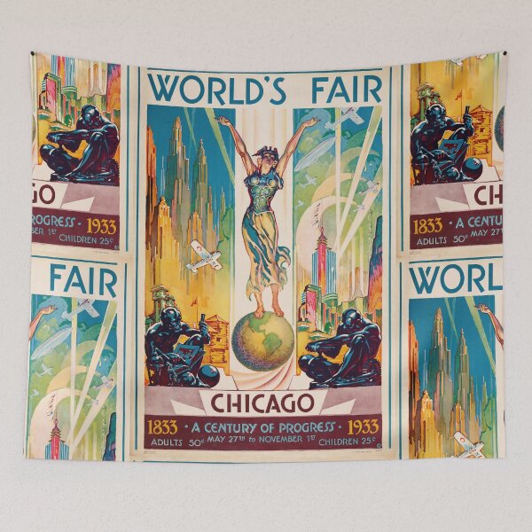 Item preview, Vintage 1933 Chicago World's Fair Poster | A Century of Progress | Art Deco Style | Vibrant Retro Wall Art | Celebrating Innovation designed and sold by artofuniverse.