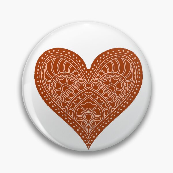 Item preview, Terracotta Rust Mandala Heart Henna Boho Earthy Art designed and sold by DColourMuse.
