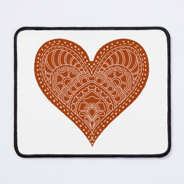 Item preview, Terracotta Rust Mandala Heart Henna Boho Earthy Art designed and sold by DColourMuse.
