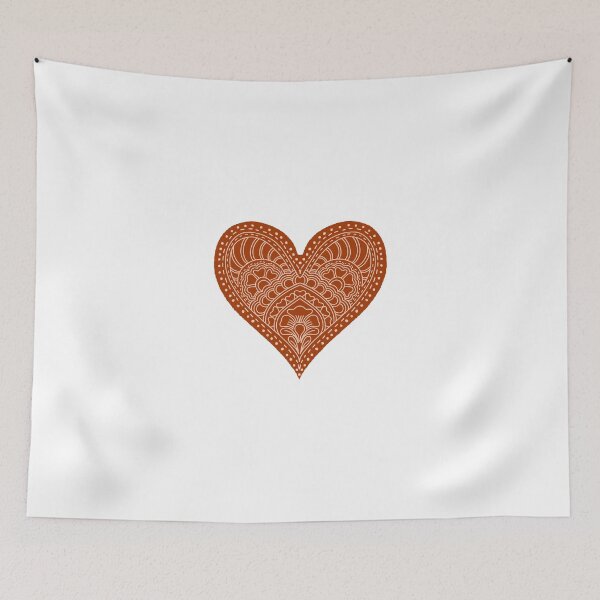 Item preview, Terracotta Rust Mandala Heart Henna Boho Earthy Art designed and sold by DColourMuse.