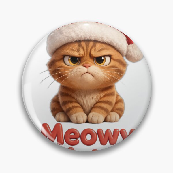 Artikelvorschau, Miauende Weihnachtsmürrische Orange Katze mit Weihnachtsmannmütze entworfen und verkauft von Neshmi.