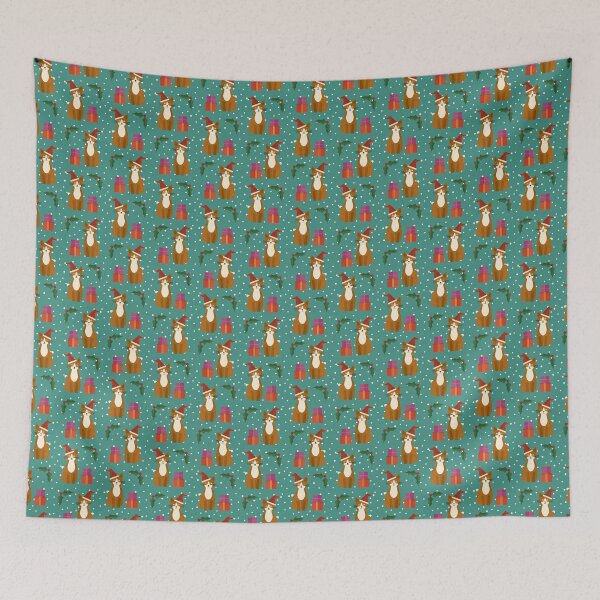 Item preview, Christmas cats on blue designed and sold by reneesillus.