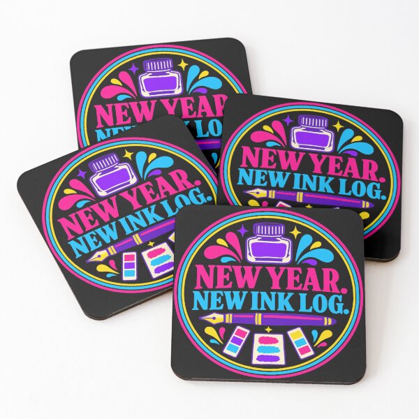 Item preview, New Year New Ink Log Fountain Pen Badge designed and sold by DreamLayerStudio.