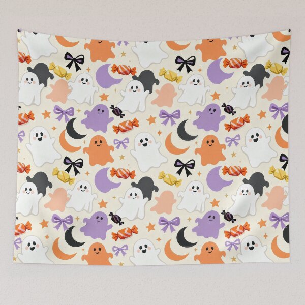 Item preview, Pastel Ghost Candy Moon Halloween Pattern designed and sold by Mimoshi ⭐⭐⭐⭐⭐.