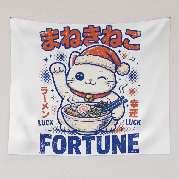 Item preview, Maneki Neko Christmas Fortune Lucky Cat Ramen designed and sold by Yellowriversss.