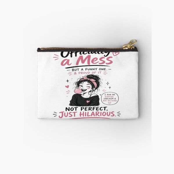 Item preview, Officially a Mess T-Shirt – Funny Sarcastic Girl Coffee Humor Shirt – Not Perfect Just Hilarious Design designed and sold by Sushikidsntoddlers.