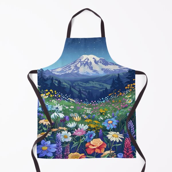 Item preview, Where The Wildflowers Meet The Mountains Flower Garden Nature Landscape Scenery Digital Painting Illustration designed and sold by Matt_Smith.