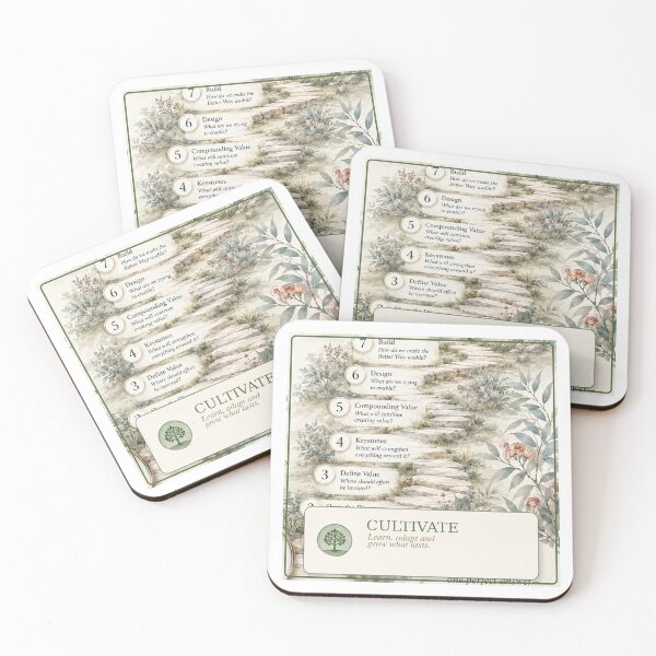 Item preview, Cultivate Growth Botanical Coaster Art designed and sold by TheMethod.