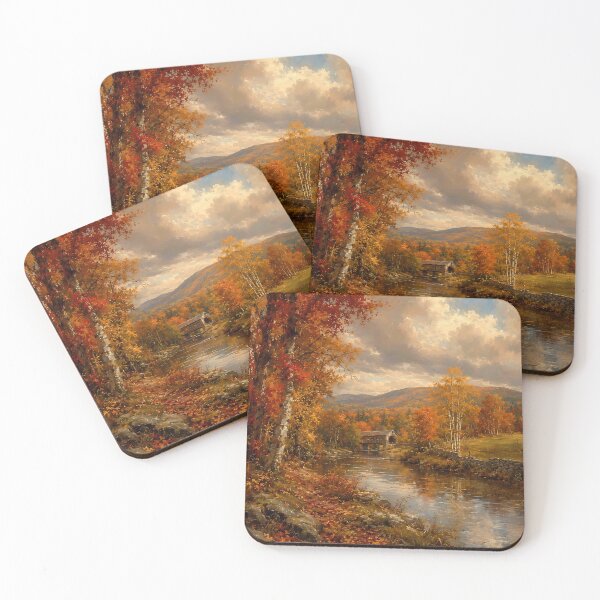 Item preview, Rustic Vibe Covered Bridge Fall  designed and sold by gulsumkiyan.