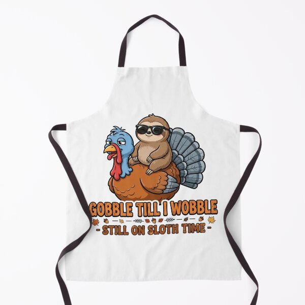 Item preview, Gobble Till I Wobble Funny Sloth Turkey Thanksgiving Fall designed and sold by Yellowriversss.