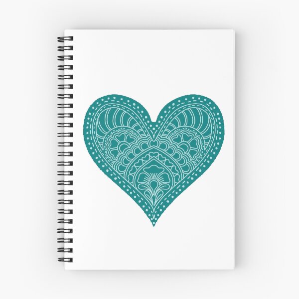 Item preview, Deep Teal Mandala Heart Mint Henna Boho Art designed and sold by DColourMuse.