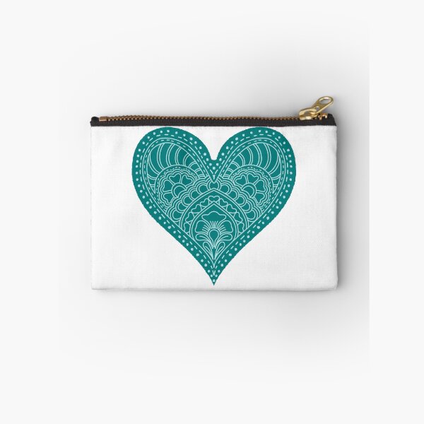 Item preview, Deep Teal Mandala Heart Mint Henna Boho Art designed and sold by DColourMuse.