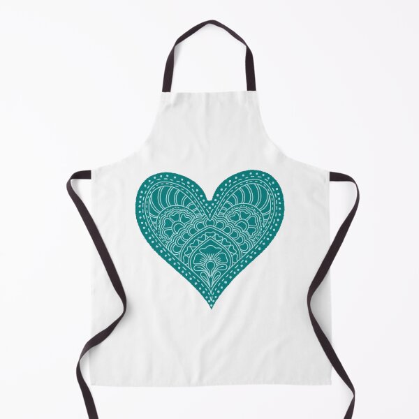 Item preview, Deep Teal Mandala Heart Mint Henna Boho Art designed and sold by DColourMuse.