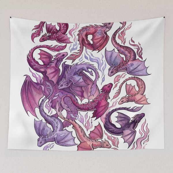 Item preview, Dragon fire Pink Watercolor Fantasy Dragons designed and sold by robertronda1.