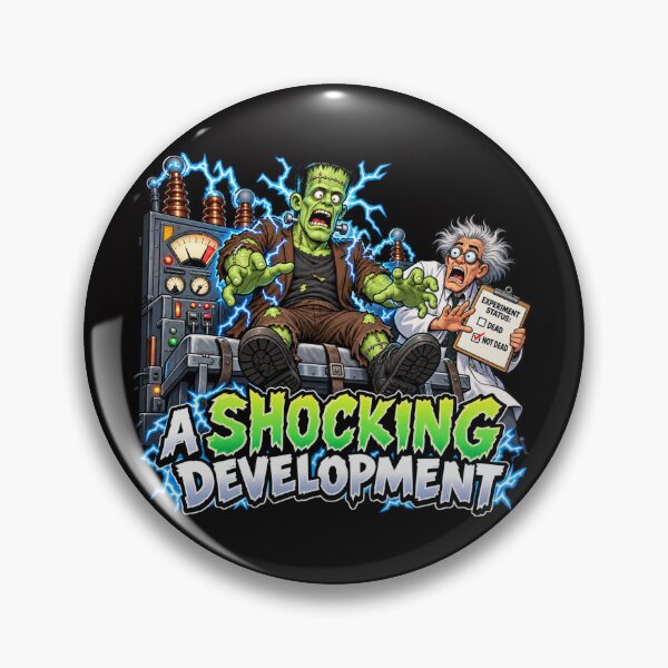 Item preview, A Shocking Development Funny Frankenstein Monster Cartoon designed and sold by takeitliterally.com.