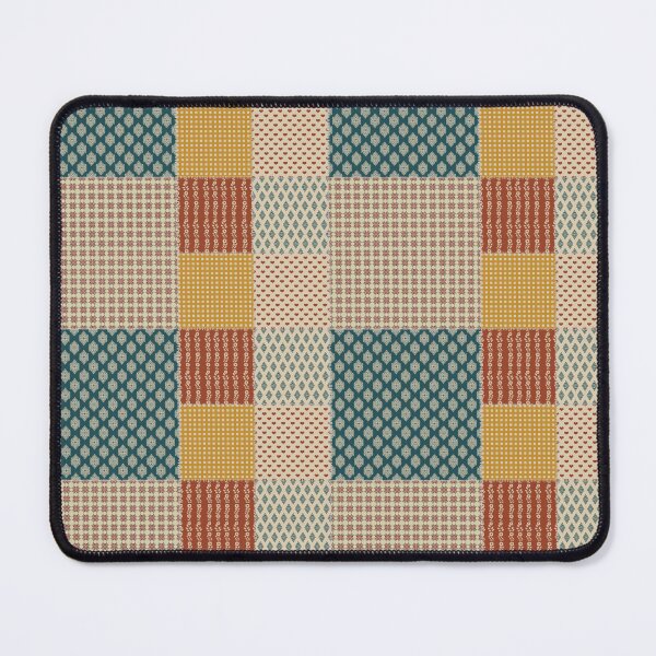 Item preview, Medium Vintage Patchwork Rust Teal Mustard Folk Floral Hearts designed and sold by DColourMuse.