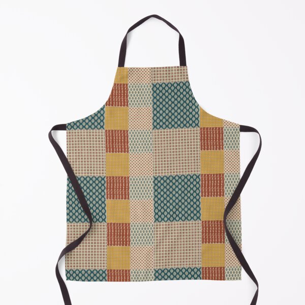 Item preview, Medium Vintage Patchwork Rust Teal Mustard Folk Floral Hearts designed and sold by DColourMuse.