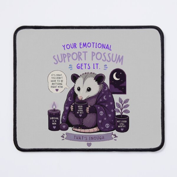Item preview, My Emotional Support Possum Minimalist Mental Health Art designed and sold by Créative touche .