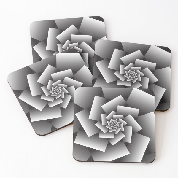 Item preview, Black and White Geometric Square Spiral Flower designed and sold by Elsy's Art.