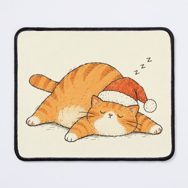 Item preview, Sleepy Orange Cat Christmas – Cozy Santa Cat designed and sold by mayatA-rt.