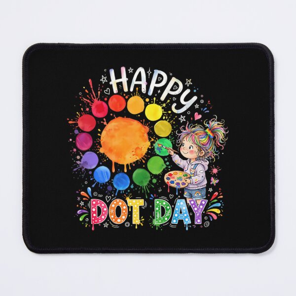 Item preview, Happy Dot Day Watercolor - Cute Rainbow Girl Painting Dots designed and sold by carmella-eppers.