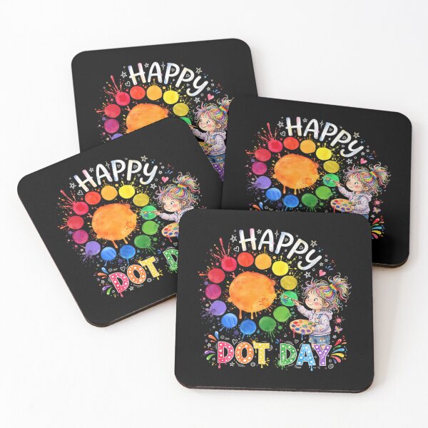Item preview, Happy Dot Day Watercolor - Cute Rainbow Girl Painting Dots designed and sold by carmella-eppers.