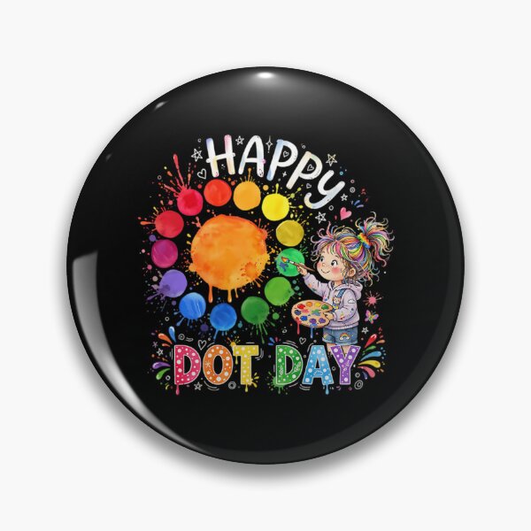 Item preview, Happy Dot Day Watercolor - Cute Rainbow Girl Painting Dots designed and sold by carmella-eppers.