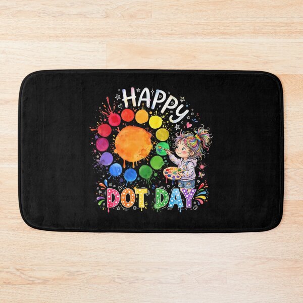 Item preview, Happy Dot Day Watercolor - Cute Rainbow Girl Painting Dots designed and sold by carmella-eppers.