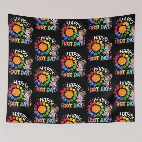 Item preview, Happy Dot Day Watercolor - Cute Rainbow Girl Painting Dots designed and sold by carmella-eppers.