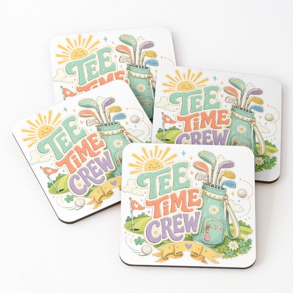Item preview, Tee Time Crew Cute Golf Retro Golfing Friends Golfer Gift Spring Summer Art designed and sold by inkoutninja.