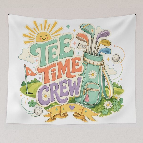 Item preview, Tee Time Crew Cute Golf Retro Golfing Friends Golfer Gift Spring Summer Art designed and sold by inkoutninja.