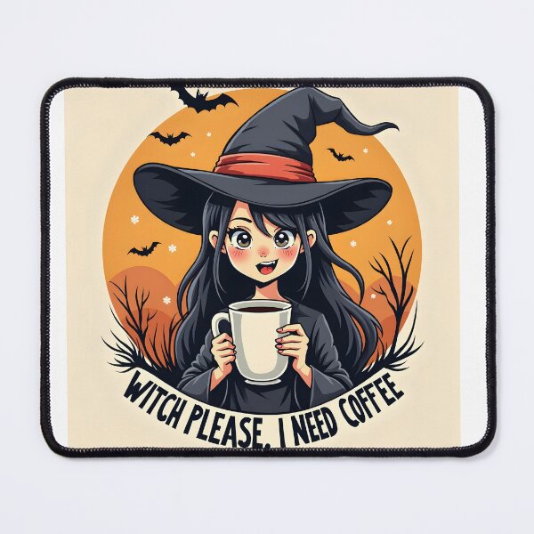 Item preview, Witch Drinking Coffee — “Witch Please, I Need Coffee” designed and sold by MilaPrintify.