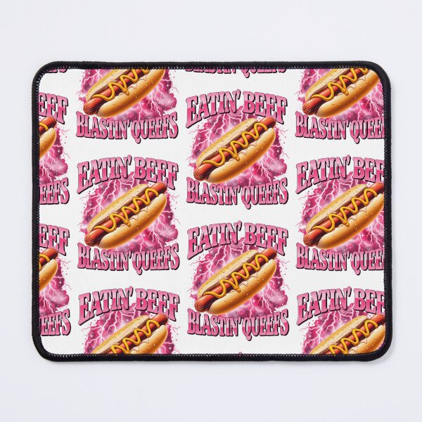 Item preview, Eatin Beef Hot Dog Retro Pink Lightning Funny Meme Design designed and sold by JaPanAnimeSh8.