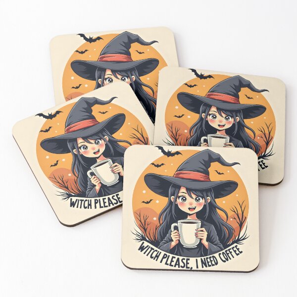 Item preview, Witch Drinking Coffee — “Witch Please, I Need Coffee” designed and sold by MilaPrintify.