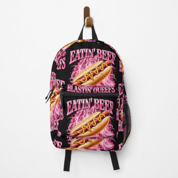 Item preview, Eatin Beef Hot Dog Retro Pink Lightning Funny Meme Design designed and sold by JaPanAnimeSh8.