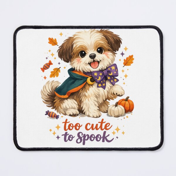 Item preview, Too Cute to Spook Cute Halloween Puppy Pumpkin Spooky Season Dog Art designed and sold by inkoutninja.